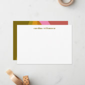 ジオメトモダンリック赤オリーブグリモノグラムのーン ノートカード (正面/裏面インサイチュ)