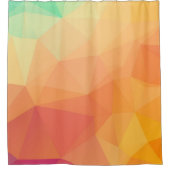 ジオメトモダンリデザインオレンジ&ピンク シャワーカーテン (正面)