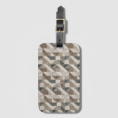 ジオメトモダンリデザイン、ニュートラルベージュ&グレー –  ラゲッジタグ (正面縦)