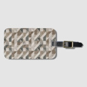 ジオメトモダンリデザイン、ニュートラルベージュ&グレー –  ラゲッジタグ (正面横)