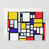 ジオメトモダンリデザイン、一次色 ポストカード (正面/裏面)