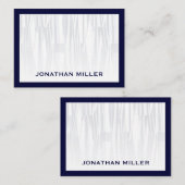 ジオメトモダンリネイビーブルーとホワイトフラット ノートカード (正面/裏面)