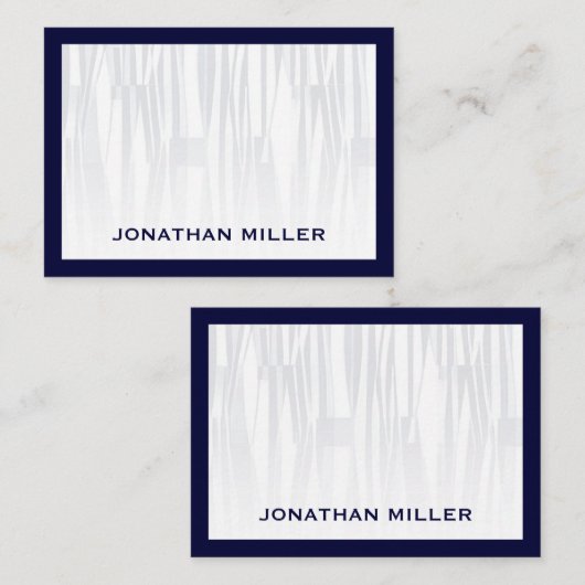 ジオメトモダンリネイビーブルーとホワイトフラット ノートカード (正面/裏面)