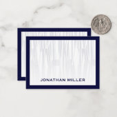 ジオメトモダンリネイビーブルーとホワイトフラット ノートカード (正面/裏面インサイチュ)