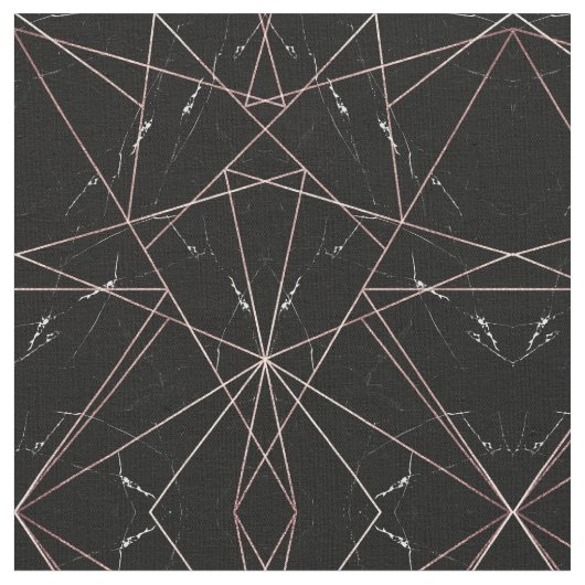 ジオメトモダンリバラ金ゴールド大理石三角形 ファブリック (クローズアップ)