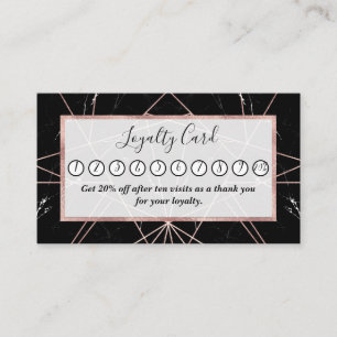 ジオメトモダンリバラ金ゴールド大理石三角形 ロイヤリティカード