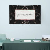 ジオメトモダンリバラ金ゴールド大理石三角形 横断幕 (トレードショー)