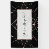 ジオメトモダンリバラ金ゴールド大理石三角形 横断幕 (縦)