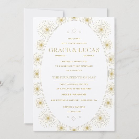 ジオメトモダンリバースト結婚式招待状 招待状 (正面)