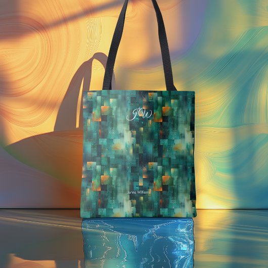 ジオメトモダンリパーソナライズされたトバッグイニシャル トートバッグ