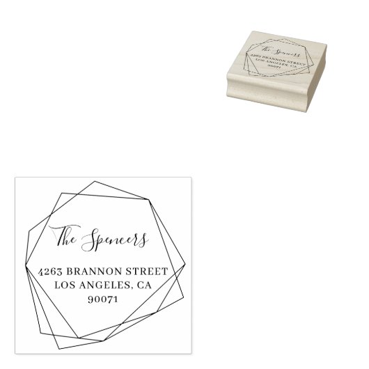 ジオメトモダンリフレームファミリ名差出人住所 ラバースタンプ (押印)