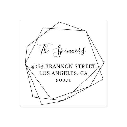 ジオメトモダンリフレームファミリ名差出人住所 ラバースタンプ (インプリント)