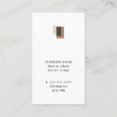 ジオメトモダンリブラウンホワイトグレーInteriorDesigner 名刺 (裏面)