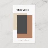 ジオメトモダンリブラウンホワイトグレーInteriorDesigner 名刺 (正面)