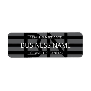 ジオメトモダンリブラックストライプ&モノグラム ラベル