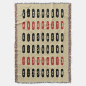 ジオメトモダンリブラック赤名前をカスタムする スローブランケット (正面縦)