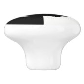 ジオメトモダンリブラック&ホワイト航海のいかり セラミックノブ (側面)