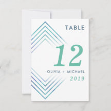 ジオメトモダンリブルー水色テーブル番号