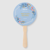 ジオメトモダンリホワイトフレームピンクフローラ ハンドファン (正面)