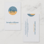 ジオメトモダンリミニマルブルー黄色と白 名刺 (正面/裏面)