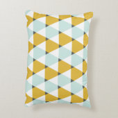 ジオメトモダンリミント黄色の三角形パターン アクセントクッション (裏面(縦))