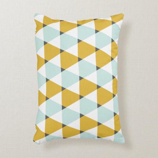 ジオメトモダンリミント黄色の三角形パターン アクセントクッション (正面(垂直))