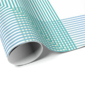 ジオメトモダンリラッピング紙 – 青と緑 ラッピングペーパー (ロールコーナー)