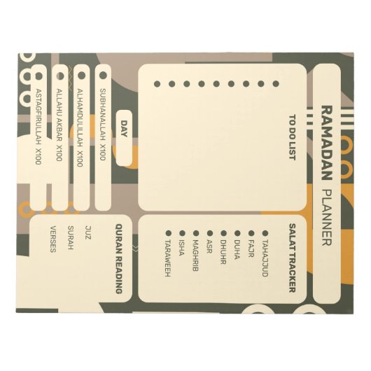 ジオメトモダンリラマダンプランナーノートパッド ノートパッド (正面)