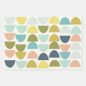 ジオメトモダンリレトロアーチパタ自然ーン ラッピングペーパーシート (正面)