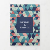 ジオメトモダンリ三角形の結婚写真 三つ折り招待状 (カバー)