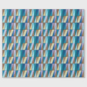 ジオメトモダンリ三角形、青とコーヒーブラウン ラッピングペーパー (フラット)