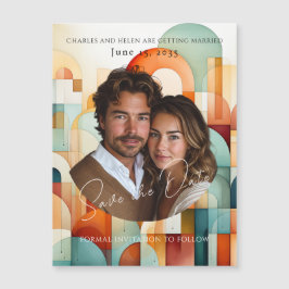 ジオメトモダンリ保存日付、フォトマグネット