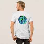 ジオメトモダンリ六角および三角形 トライブレンドTシャツ (フル背面)