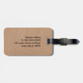 ジオメトモダンリ印刷クラフトホワイトブルー ラゲッジタグ (裏面横)