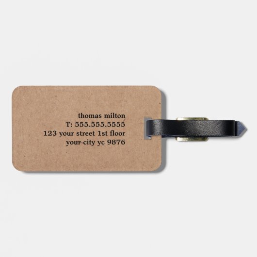 ジオメトモダンリ印刷クラフト白グリーン ラゲッジタグ (裏面横)