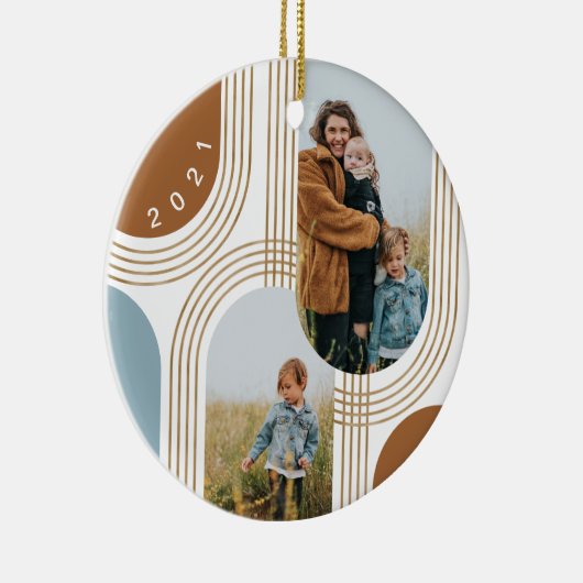 ジオメトモダンリ同心ゴールデンアーチ2写真 セラミックオーナメント (右)