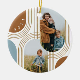 ジオメトモダンリ同心ゴールデンアーチ2写真 セラミックオーナメント