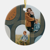 ジオメトモダンリ同心ゴールデンアーチ2写真 セラミックオーナメント (正面)