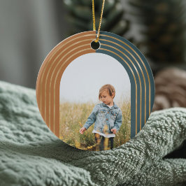 ジオメトモダンリ同心ゴールデンアーチ3写真 セラミックオーナメント