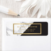 ジオメトモダンリ大理石/黒およびフェイク金ゴールド ラベル (インサイチュ)