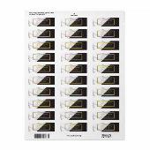 ジオメトモダンリ大理石/黒およびフェイク金ゴールド ラベル (フルシート)