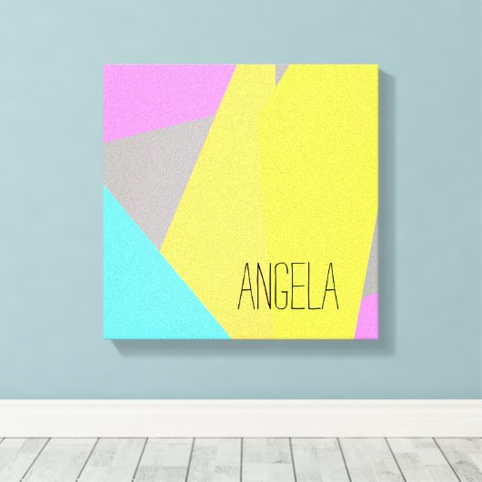 ジオメトモダンリ抽象芸術の壁アートの名前の追加 キャンバスプリント (インサイチュ (ウッドフロア))