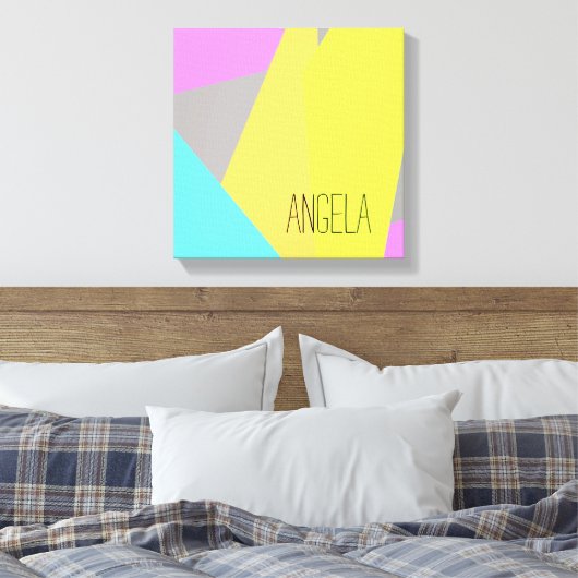 ジオメトモダンリ抽象芸術の壁アートの名前の追加 キャンバスプリント (インサイチュ (寝室))