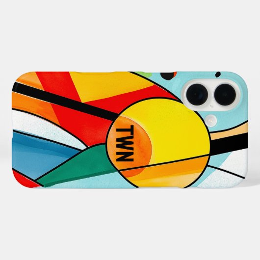 ジオメトモダンリ抽象芸術の明るい色 Case-Mate iPhoneケース (裏面 (横))