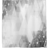 ジオメトモダンリ抽象芸術グラフィック白灰色 シャワーカーテン (正面)