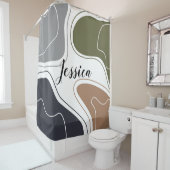 ジオメトモダンリ抽象芸術シェイプのパターン名 シャワーカーテン (インサイチュ)