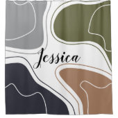 ジオメトモダンリ抽象芸術シェイプのパターン名 シャワーカーテン (正面)