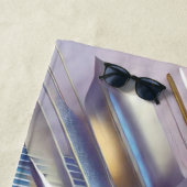 ジオメトモダンリ抽象芸術ブルーと金ゴールド ビーチタオル (インサイチュ)