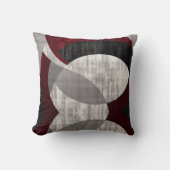 ジオメトモダンリ抽象芸術(赤、グレー、黒) クッション (正面)