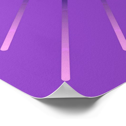 ジオメトモダンリ日が差すこと-アメジスト紫 ポスター (角)